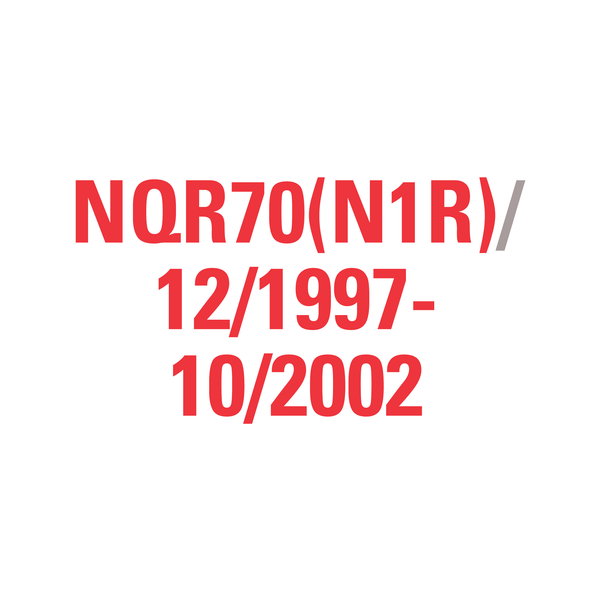 NQR70(N1R) 12/1997-10/2002
